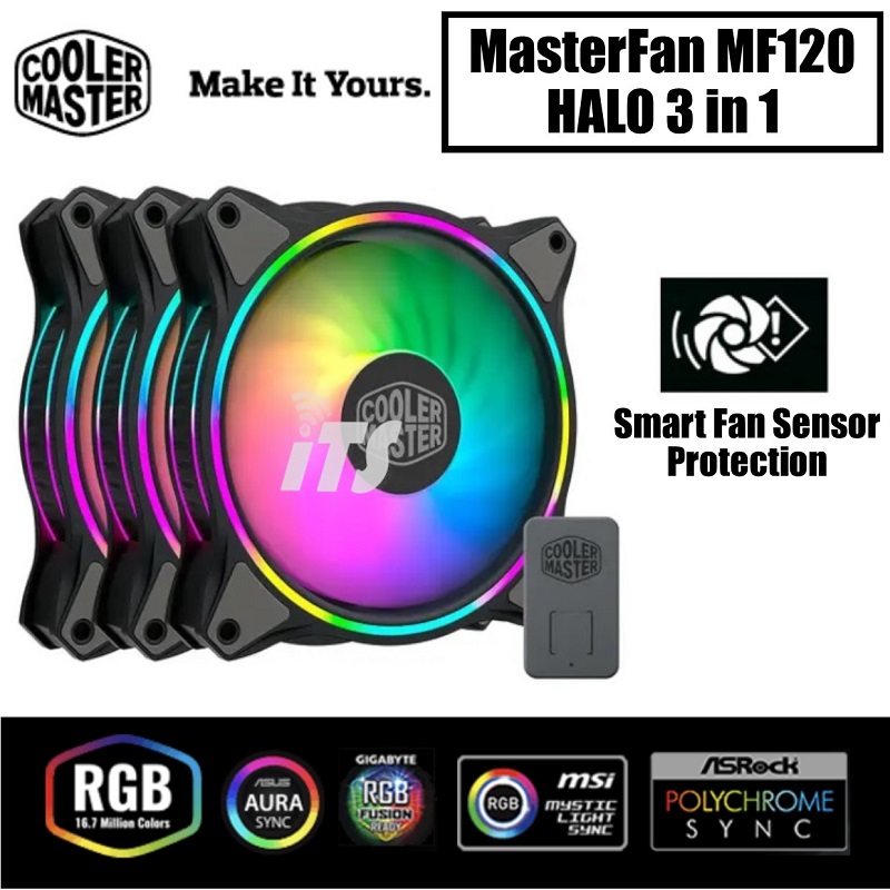 Buy MasterFan MF120 Halo 3 In 1 With RGB Controller ERomman