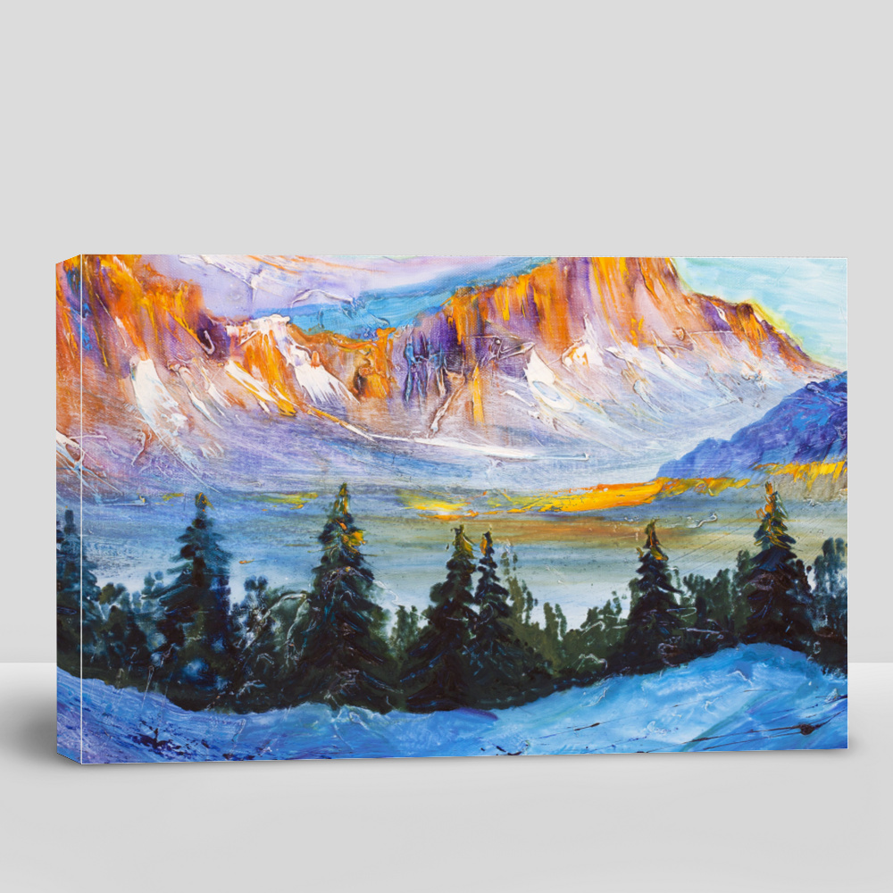 Buy Snow Capped Mountains Valley Mountain Landscape Painting Pictorial Eromman