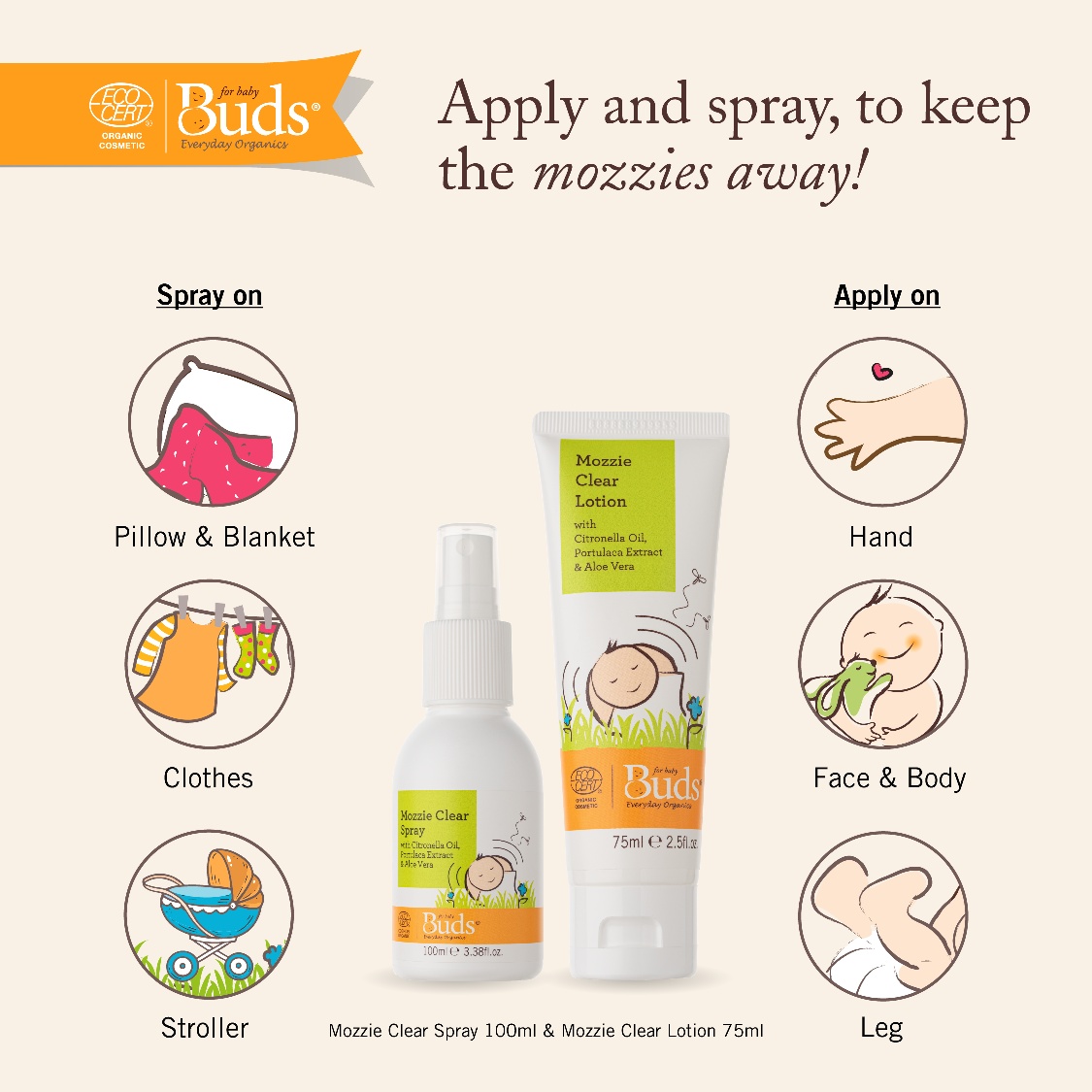 Buds Beo Mozzie Clear Lotion 75ml