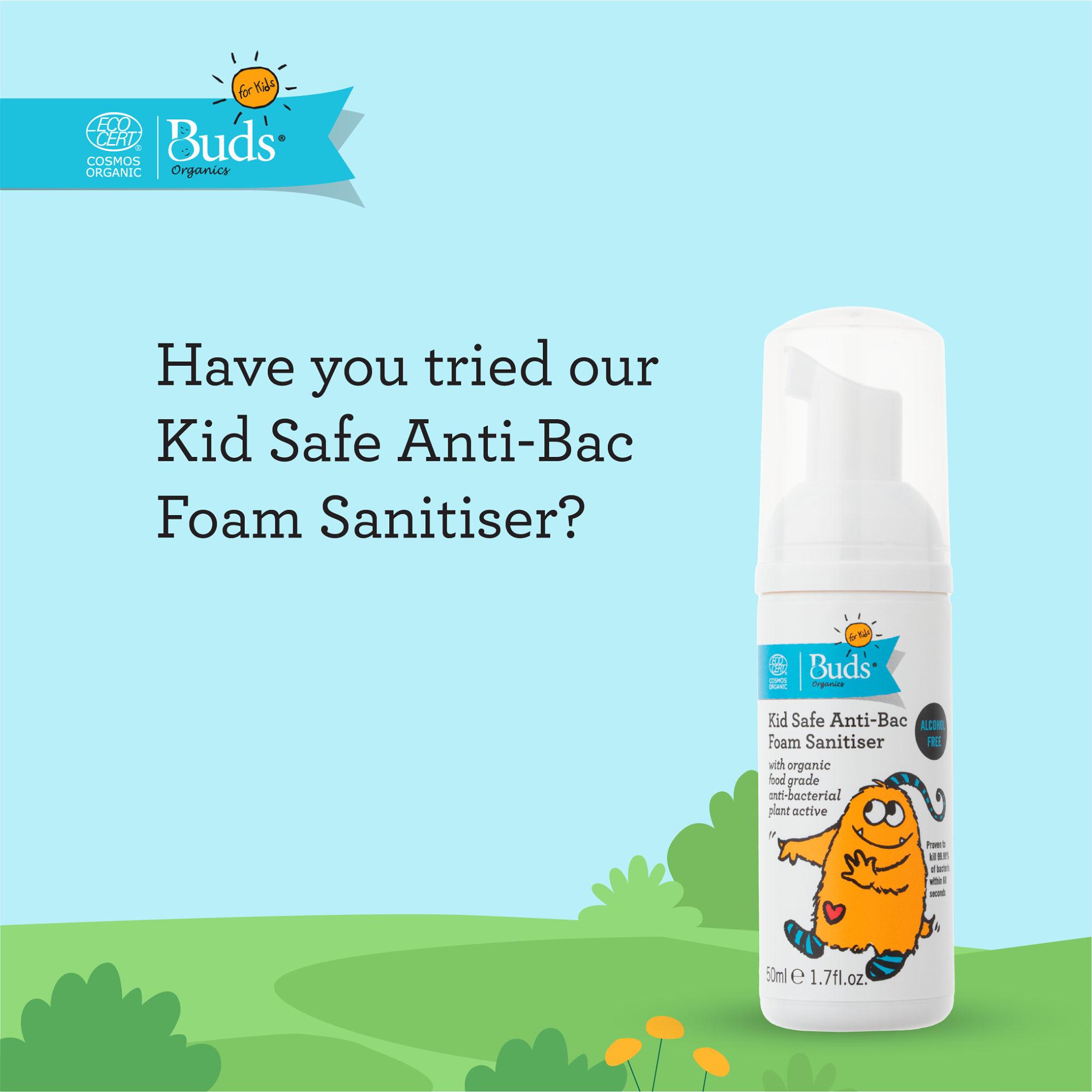 Buds Kid Safe Anti-Bac Foam Sanitizer BFK 50ml