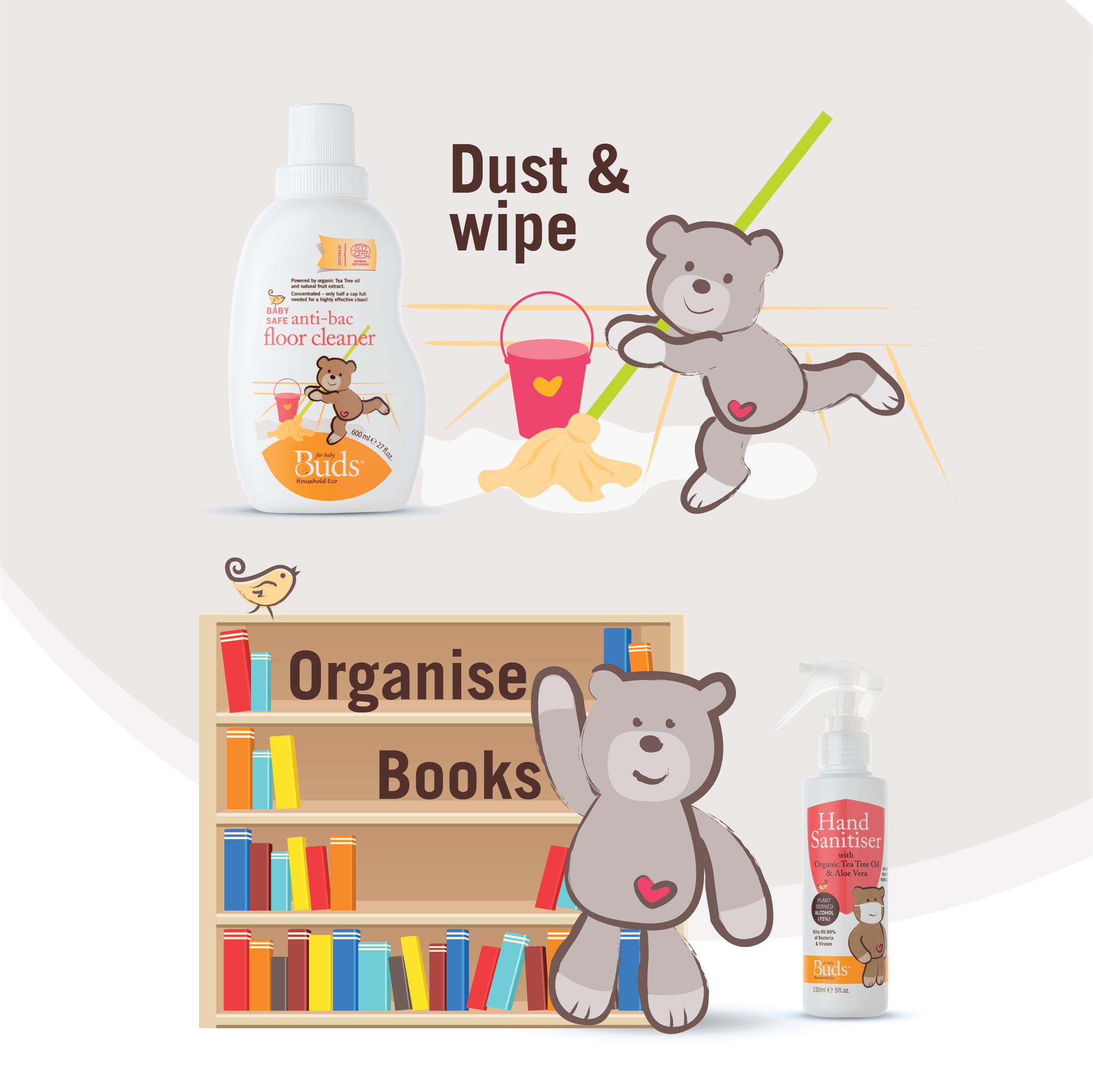 Buds Organics Baby Safe Anti-Bac Floor Cleaner BHE 600ml