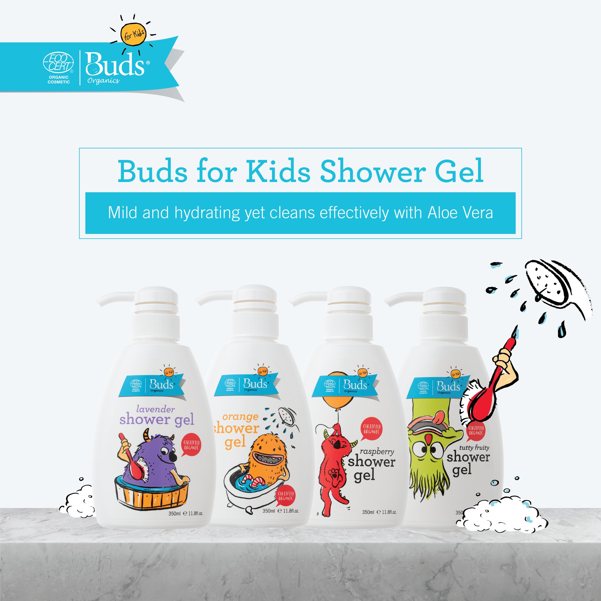 Buds Bfk Raspberry Shower Gel 350ml
