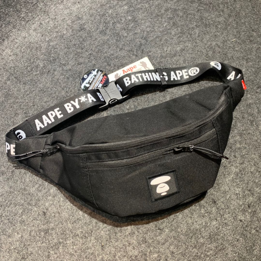 Bape waist bag online black