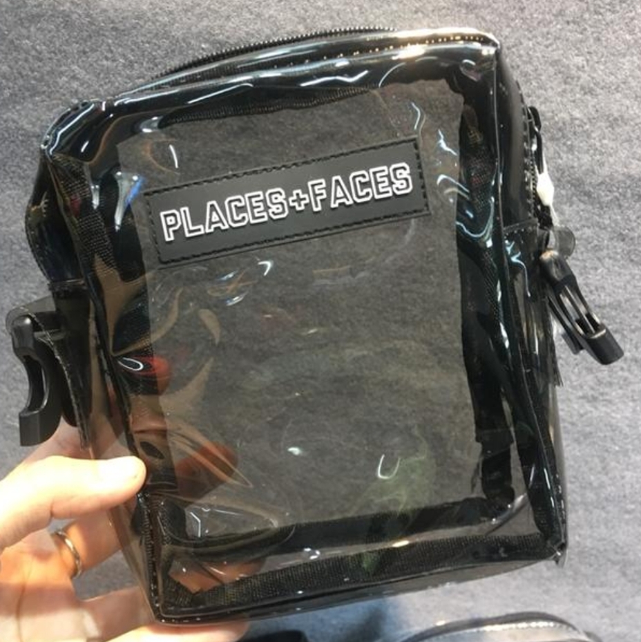 Places and faces hot sale transparent bag