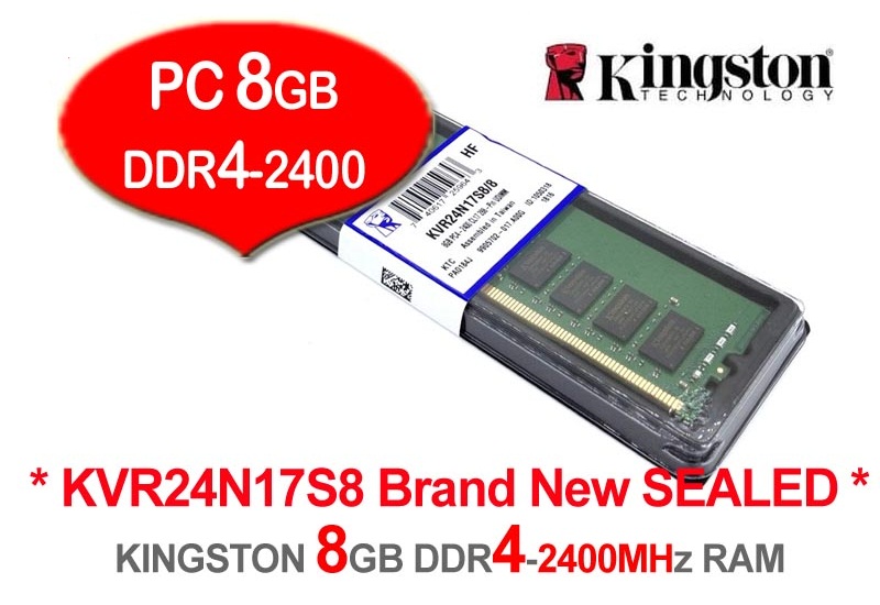 Memory Ddr4 8gb 2400mhz Kingston Kvr24n17s8 8