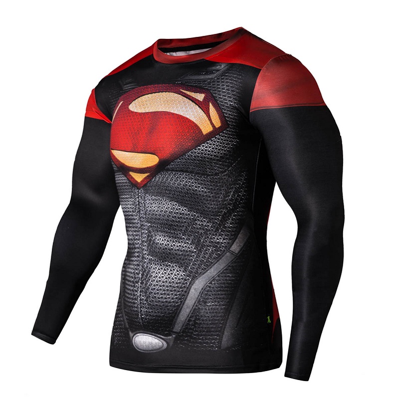 Men Superhero 3D Base Layer Tee Compression T-Shirts Gym Jersey