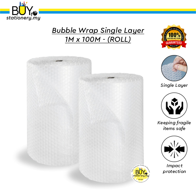 80 GSM, 1 M x 100 M Plastic Bubble Wrap Sheet With Bubble Size