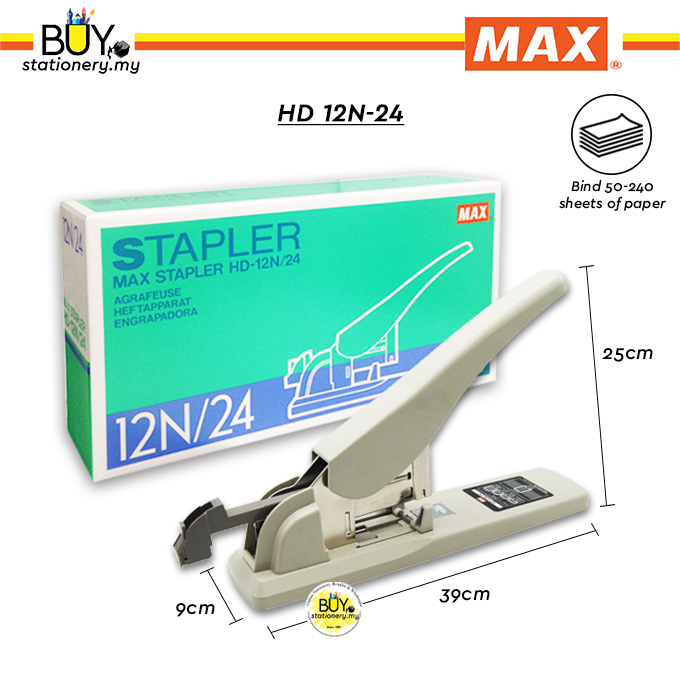 Max HD-12N/24 Heavy Duty Stapler (50-240 Sheets Capacity)