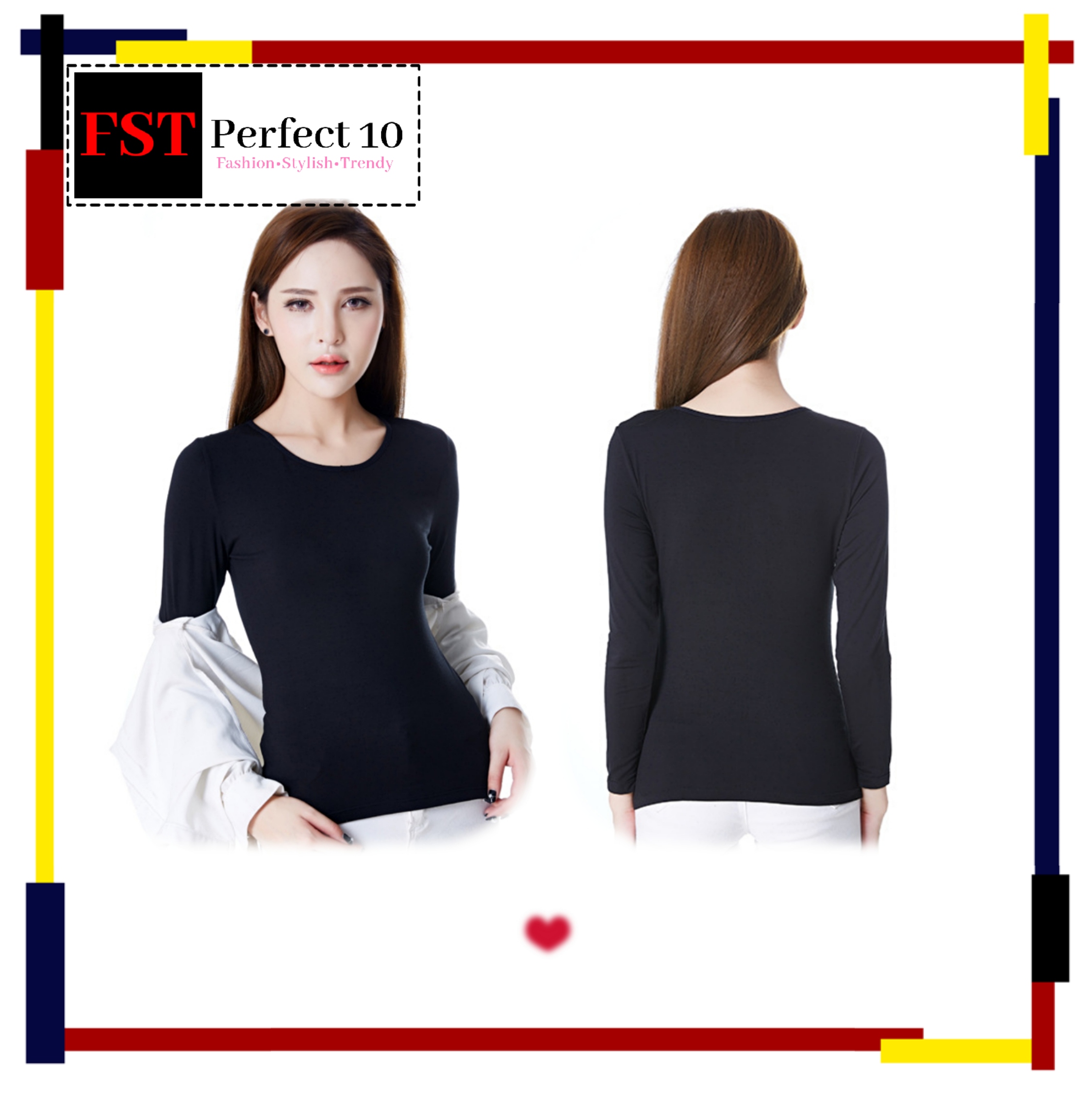 Long sleeve black inner baju