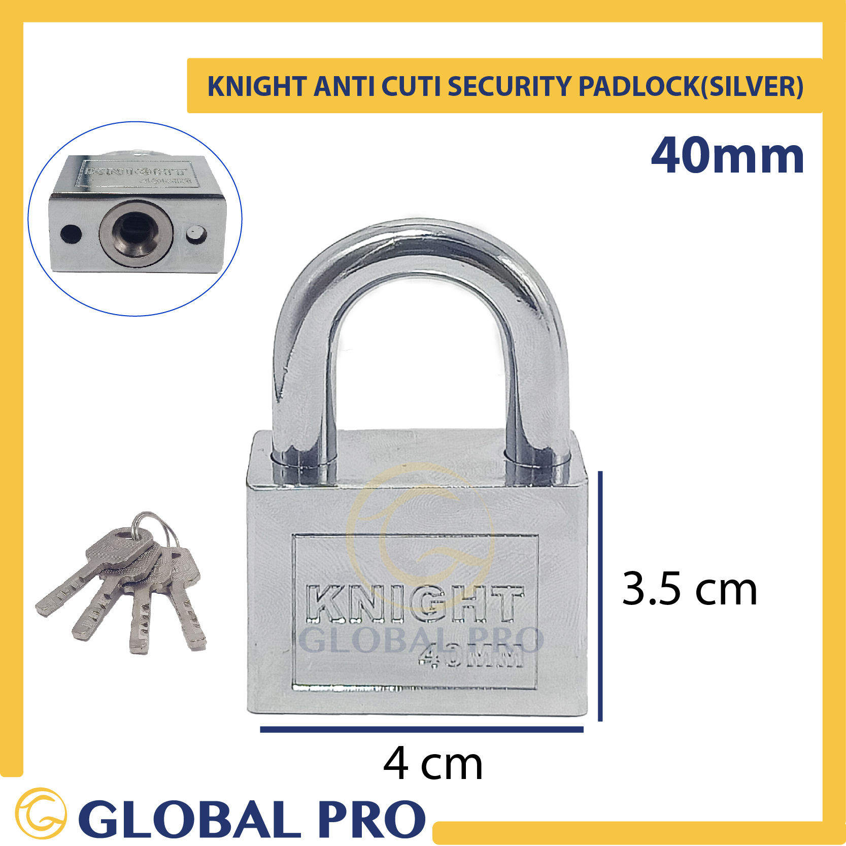 Buy Anti Cut Security Padlock for Doors & Gates 50mm | eRomman