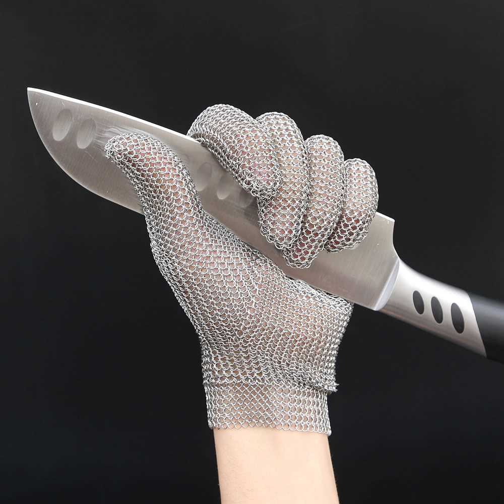 304L Stainless Steel Mesh Knife Cut Resistant Chain Mail Protective Glove  for Kitchen Butcher Working Safety 