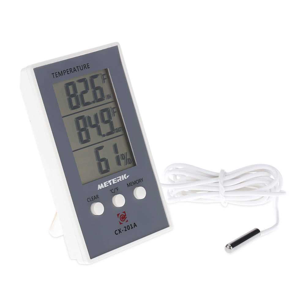 CX-201A LCD Digital Indoor Outdoor Thermometer Indoor Hygrometer