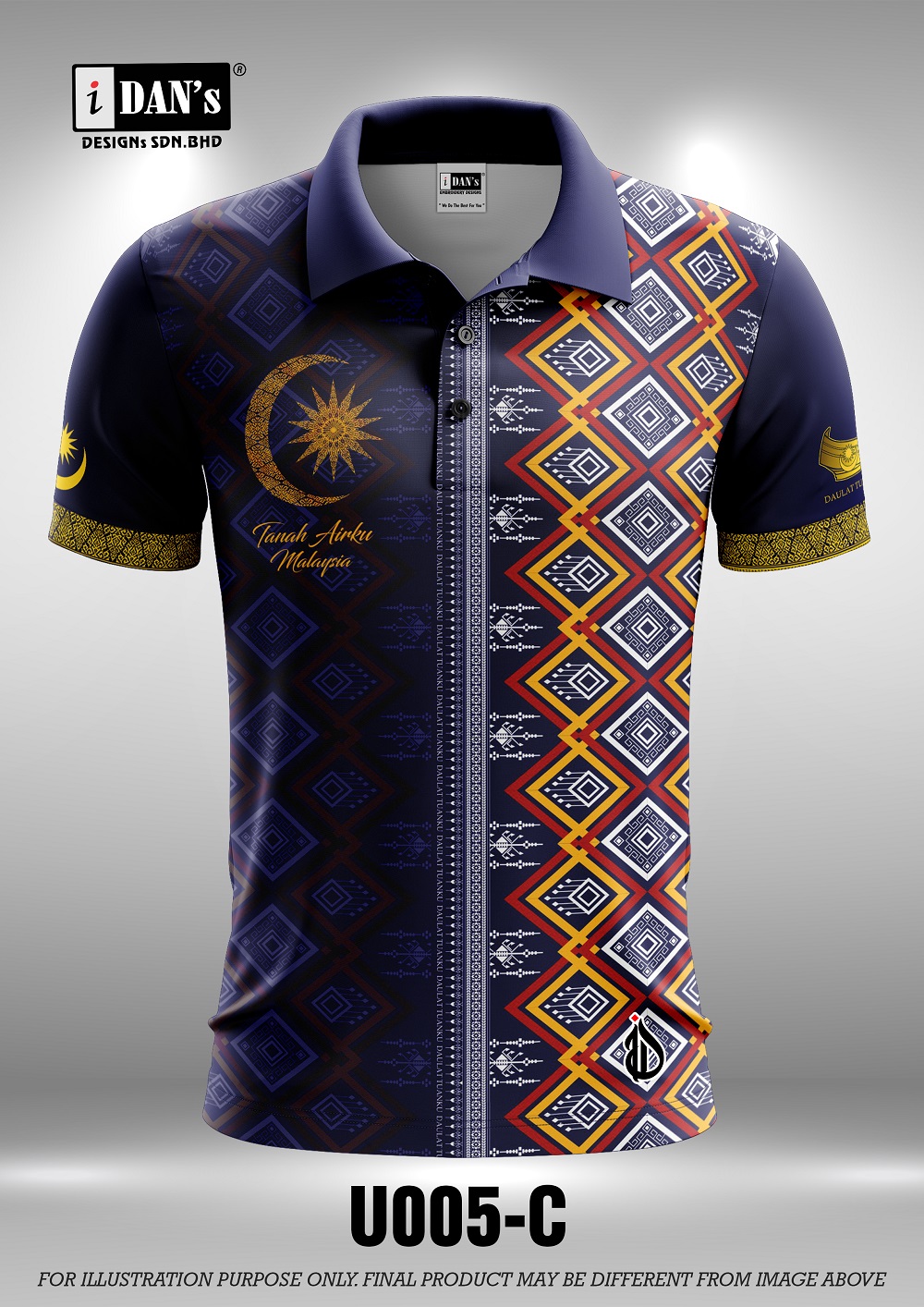 Buy U005 Batik Songket Sublimation Polo Collar Tshirt 10 Sozes As Picture eRomman