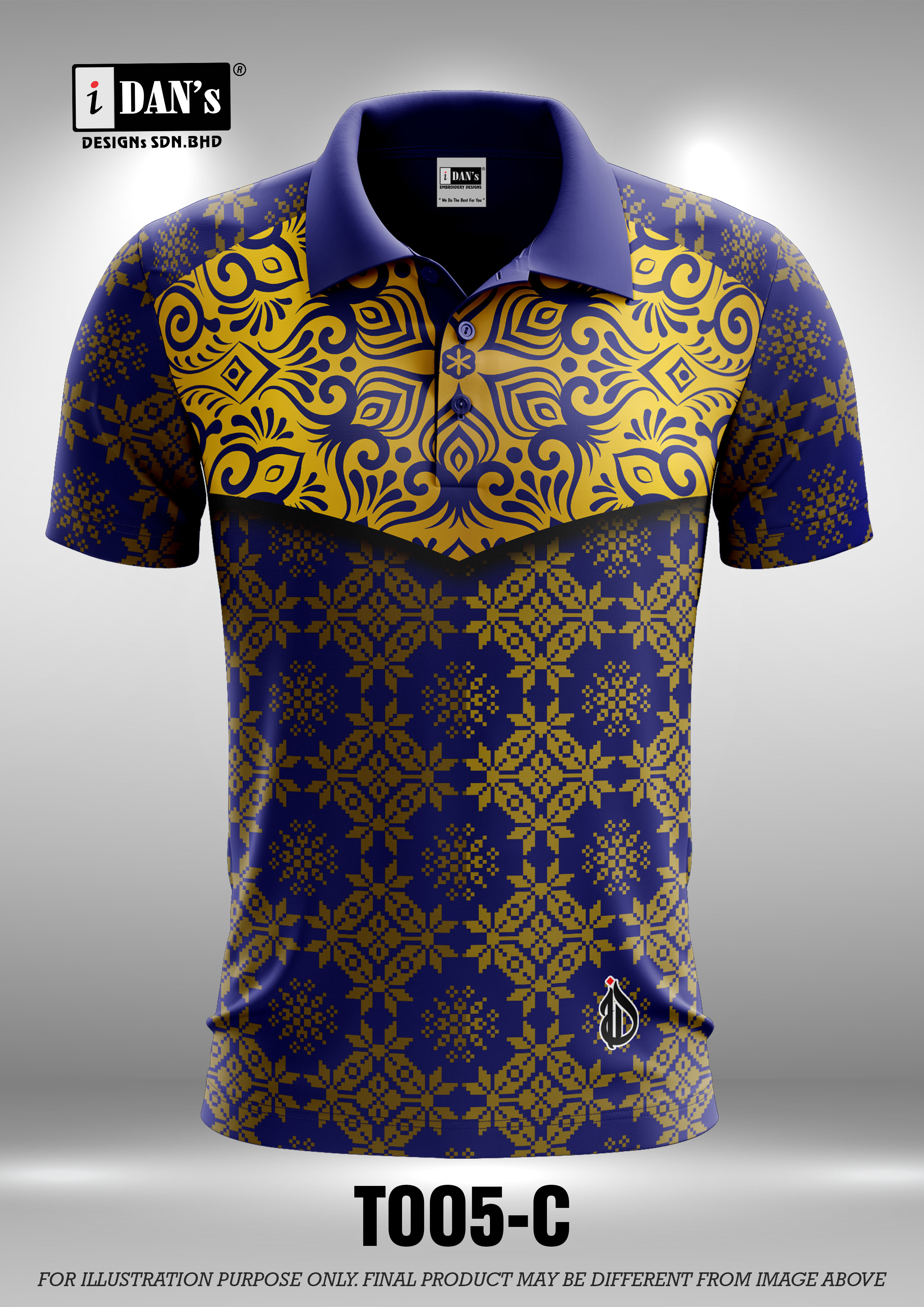 Buy T005 Batik Songket Sublimation Polo Collar Tshirt 10 Sizes As