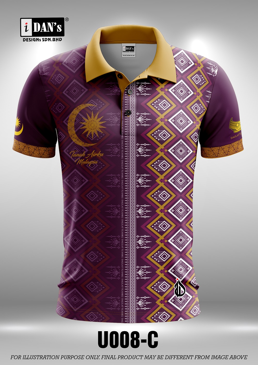 Buy U008 Batik Songket Sublimation Polo Collar T Shirt 10 Sizes As