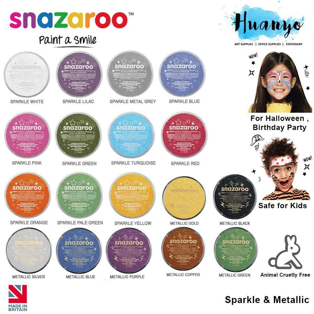 Snazaroo Sparkle Face Paint - Metallic Orange (18ml)