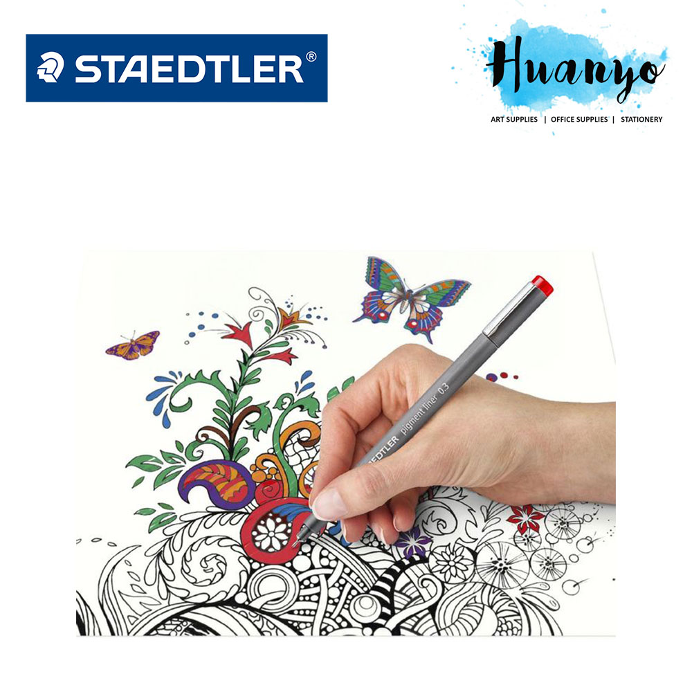 Staedtler Pigment Liner 6 Colour Fineliner Pen Set 0.5MM or 0.3MM