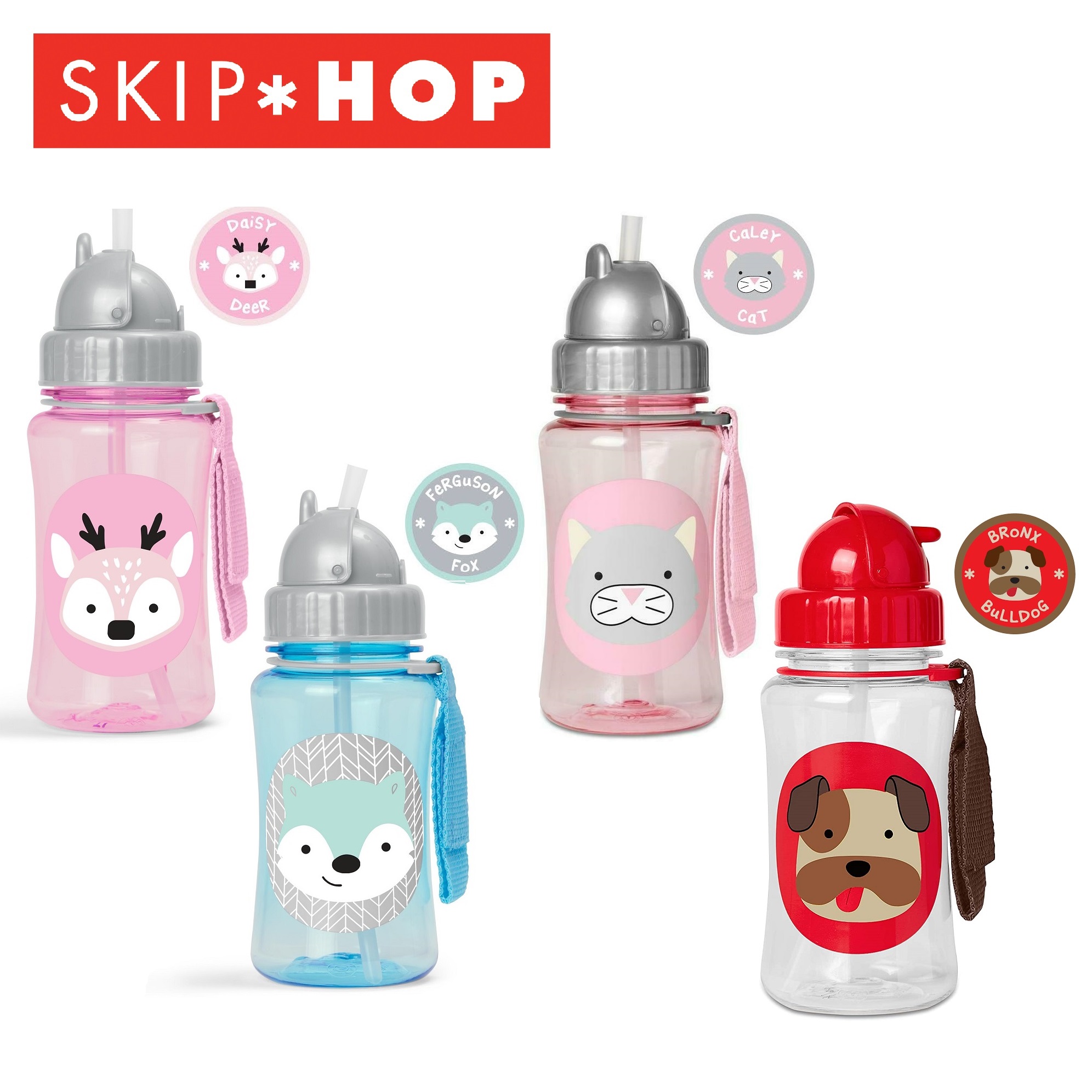 Skip Hop Zoo Straw Bottle, Fox 