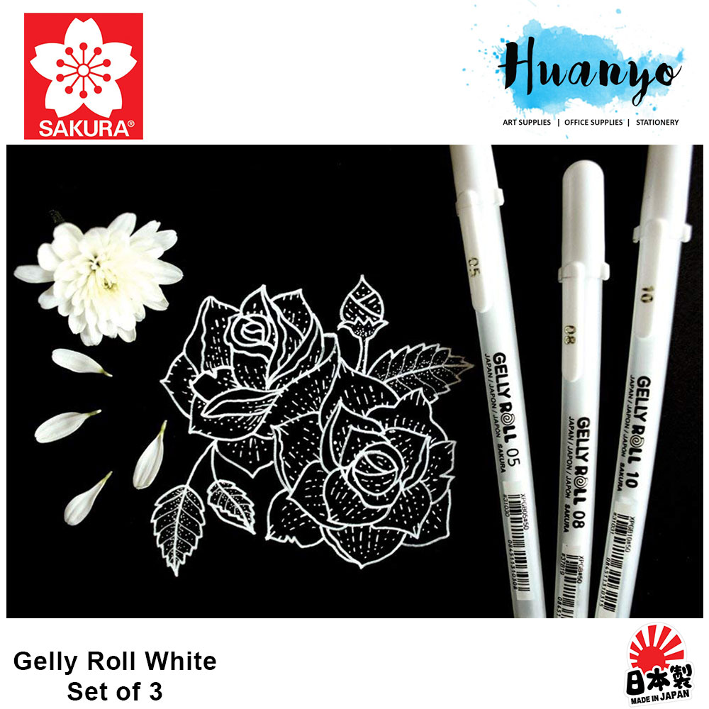 sakura gelly roll white gel pens