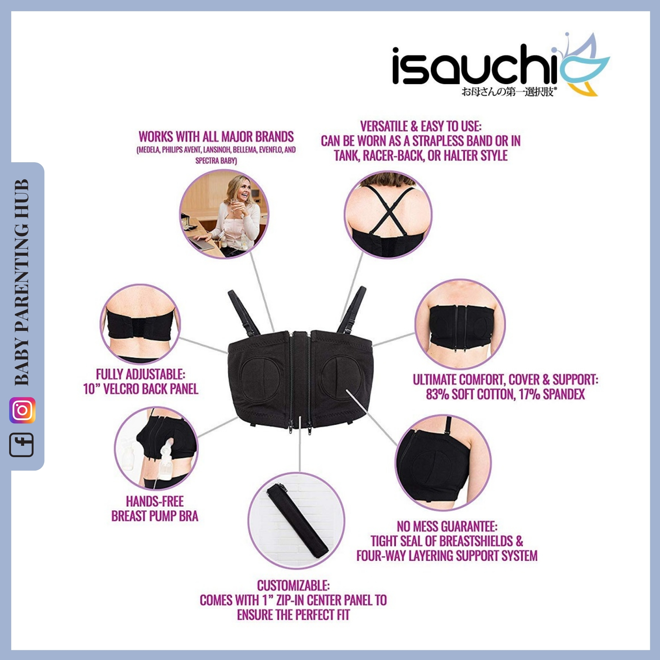 ISA UCHI Hands Free Breast Pump Bra