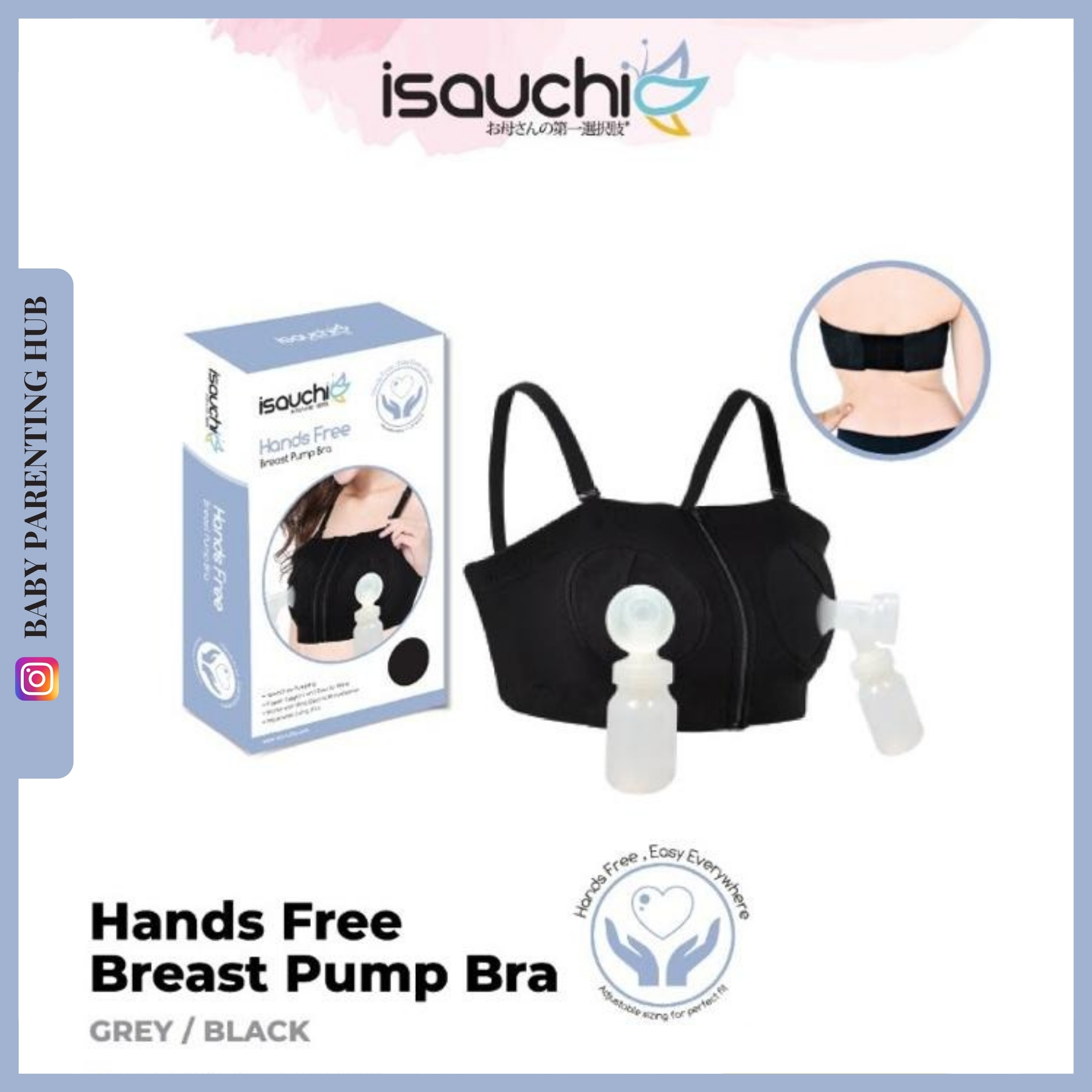 Buy Isa Uchi Handsfree Pumping Nursing Bra (Black) Online