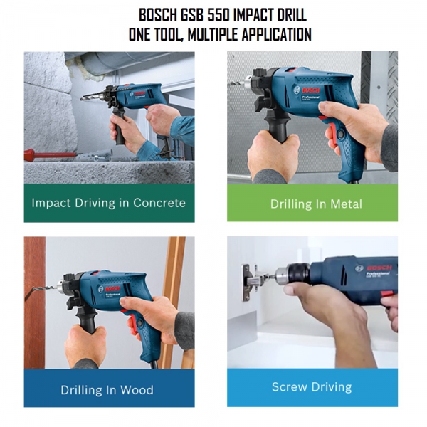 Buy Professional Impact Drill GSB 550W BOSCH 1A1 5L1 eRomman