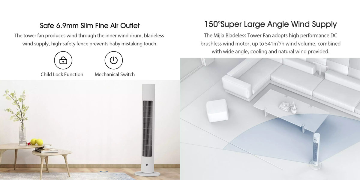 xiaomi mijia bladeless tower fan bpts01dm