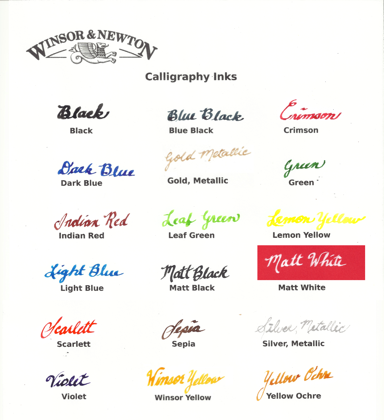 Winsor & Newton Calligraphy Ink 30ml Winsor Yellow