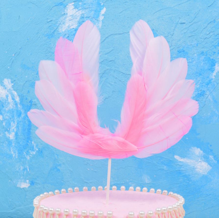 Baby Angel Feather Wing Cake Toppers Wedding Birthday Party Cake