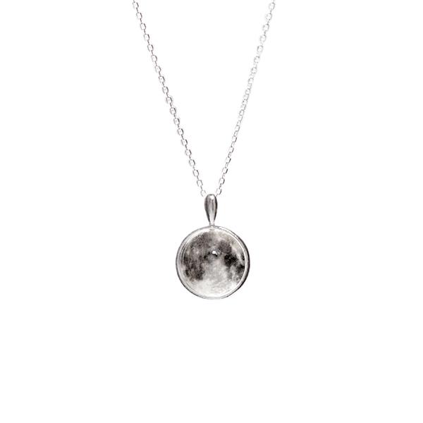 white moon necklace