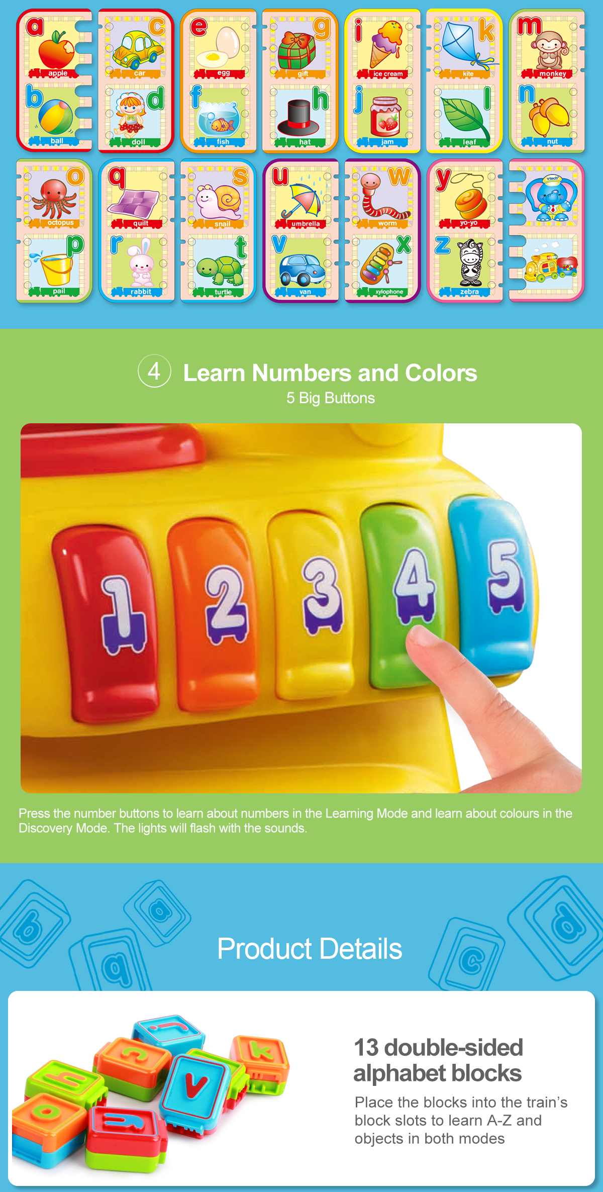 vtech alphabet train letters