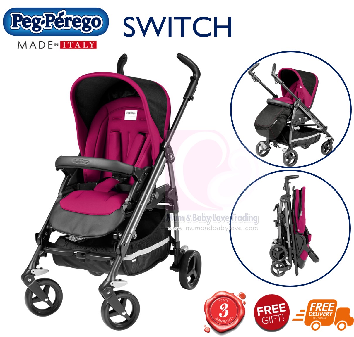 peg perego stroller pink