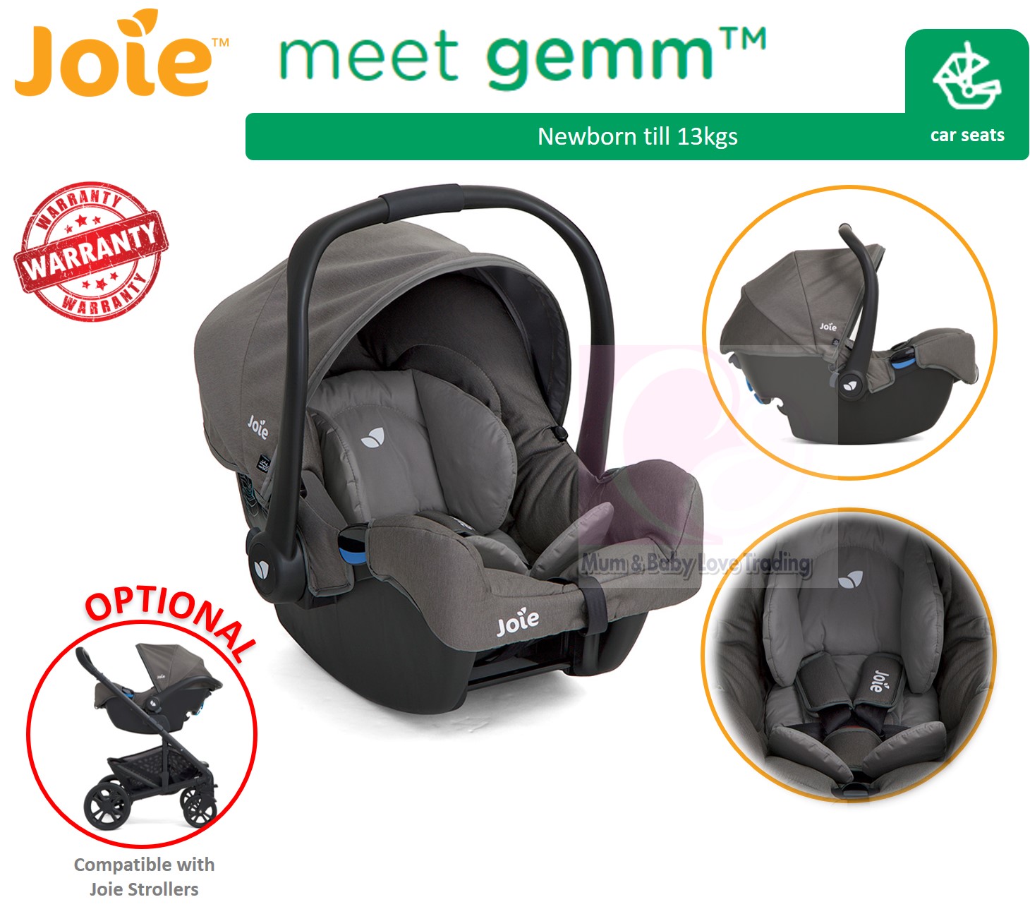 Joie gemm clearance newborn insert