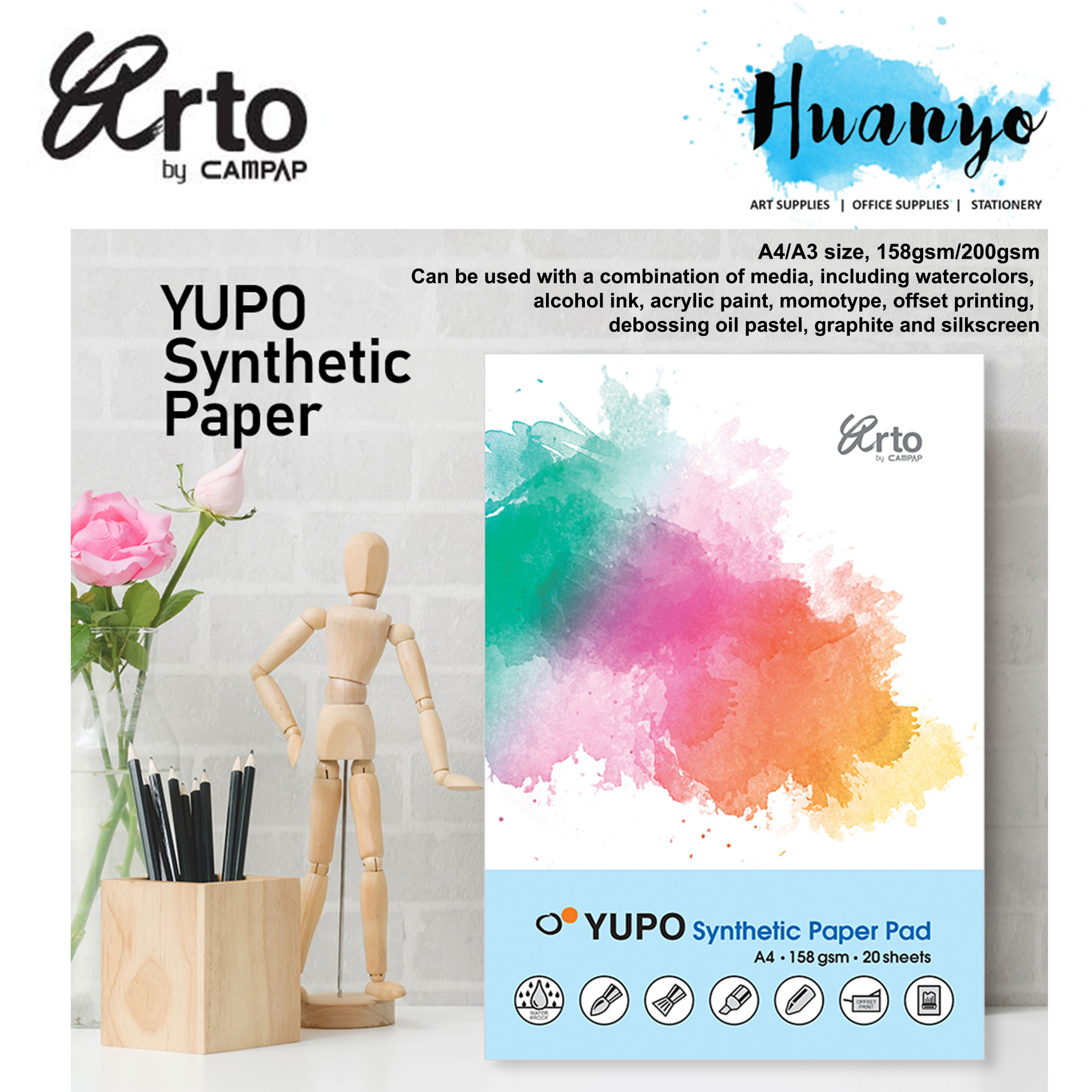 Campap Arto Yupo Synthetic Paper Pad (A4/A3, 158 /200GSM)