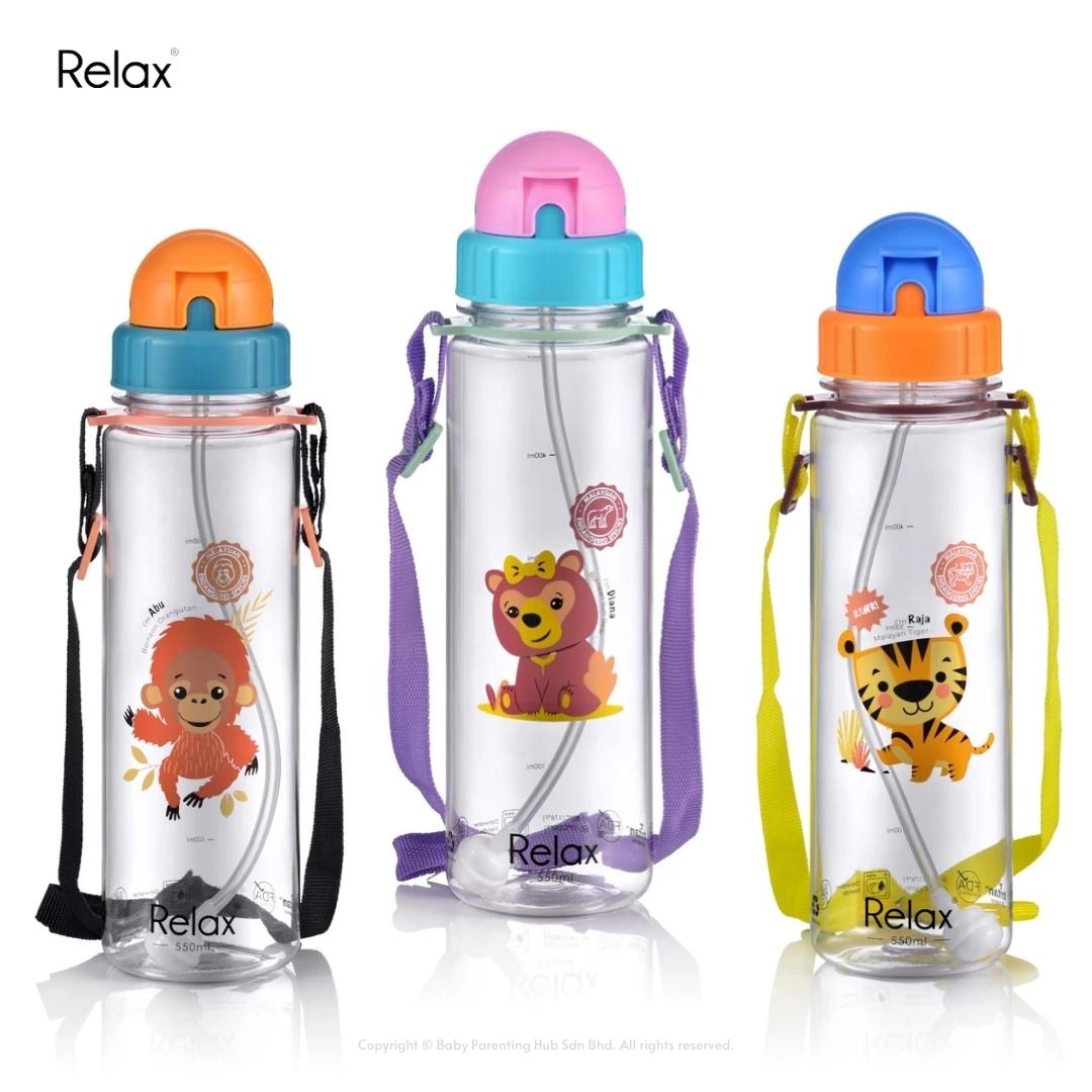 Relax Tritan Kids Water Bottle Straw Replacement 2pcs (Weighted Straw) +  Straw Brush