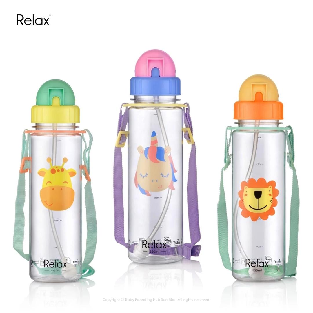 Relax Tritan Kids Water Bottle Straw Replacement 2pcs (Weighted Straw) +  Straw Brush