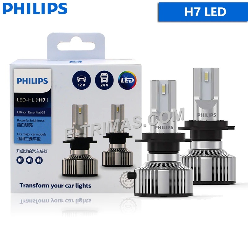 Buy E-trimas Philips Ultinon Essential LED G2 H1 H4 H7 HB3 4 HIR2 H8 H9 H11  H16 H3 Headlight Bulb Fog Head Lamp Light Narva Range online