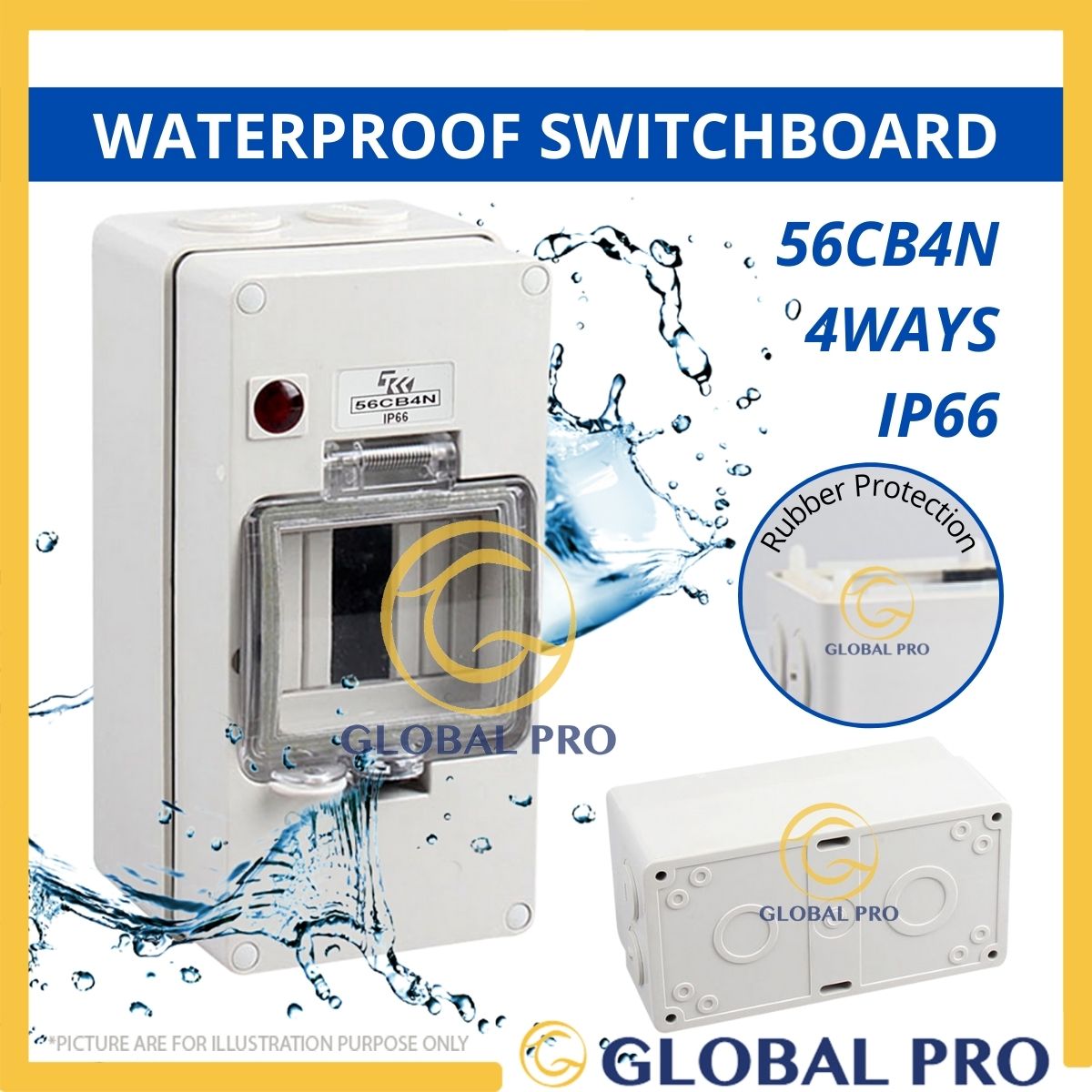 Buy Globalproofficial IP66 56CB4N 4Ways Switchboard Electrical MCB ...