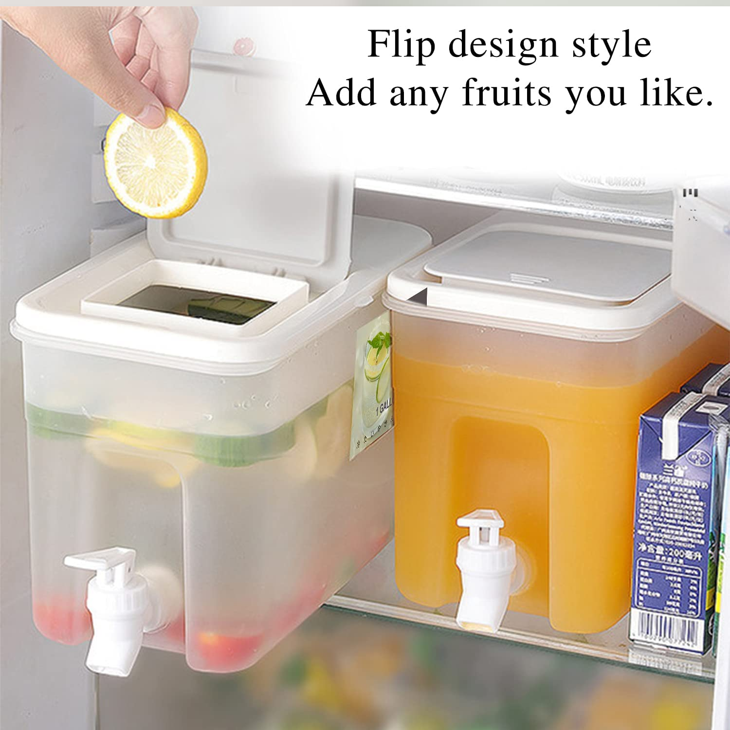3.5l Covered Juice Container & 3.5l Water Dispenser With Tap For Fridge,  Party And Daily Use