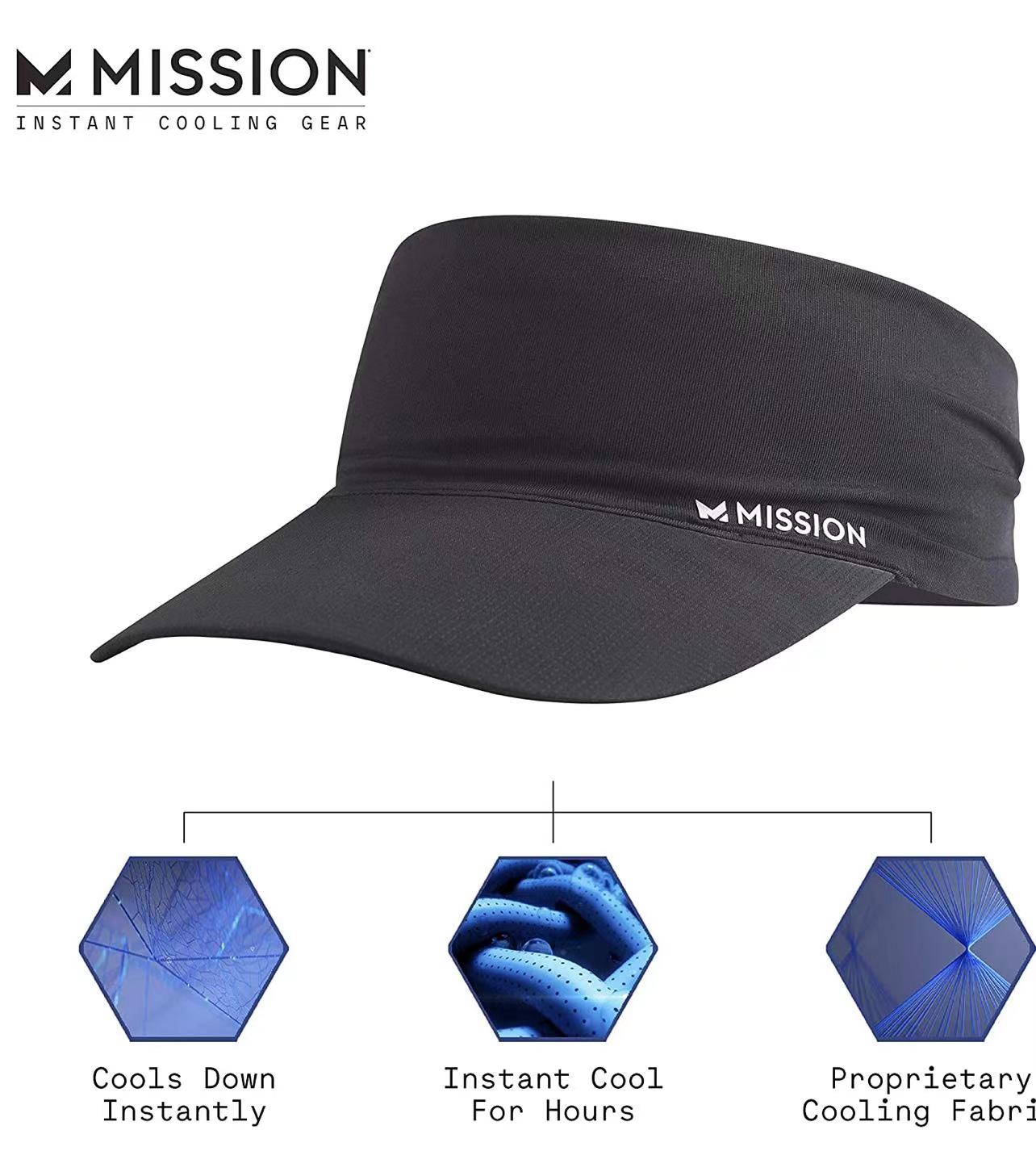 MISSION Cooling Performance Hat Adult Unisex Baseball Cap, Cools When Wet,  UPF 50, Navy