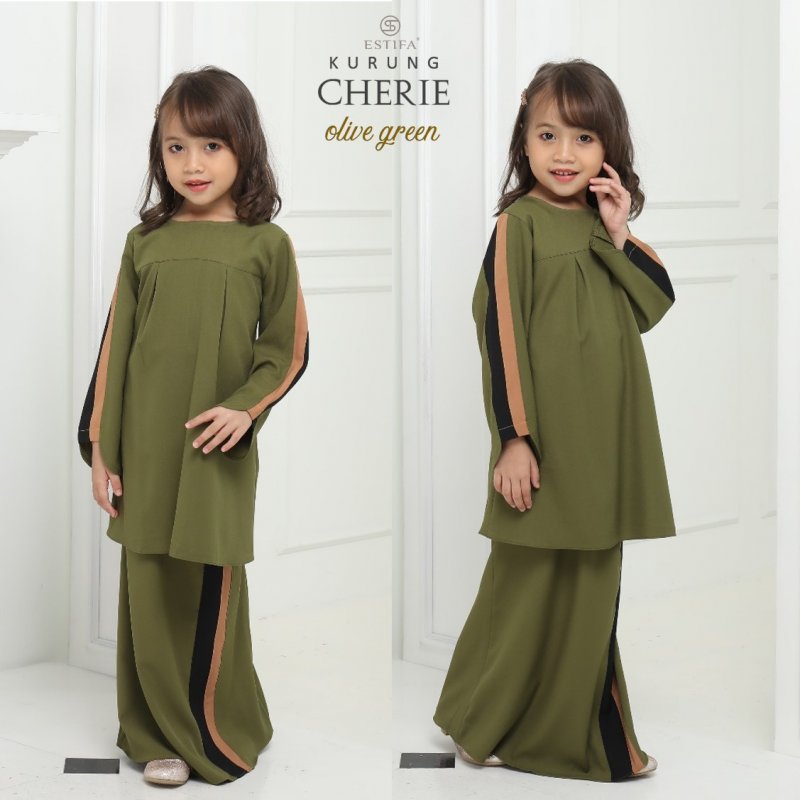 Olive green kids dress sale