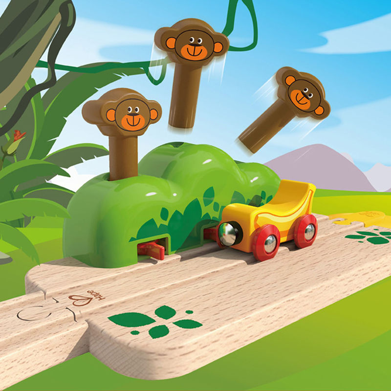 hape monkey pop up track