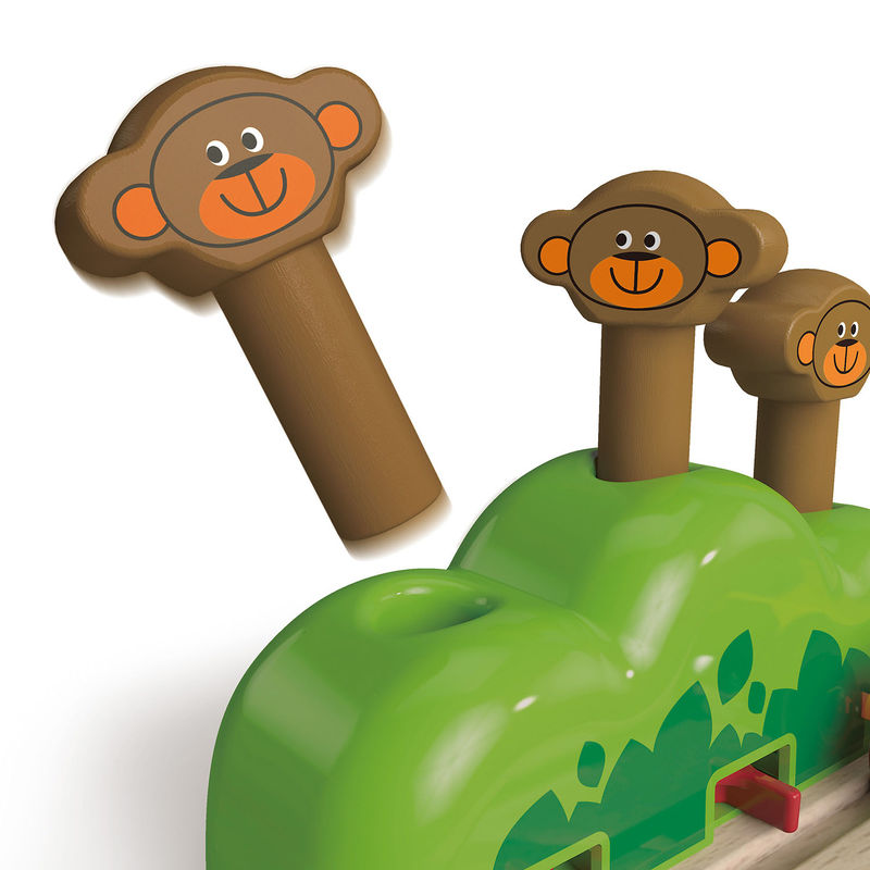 hape monkey pop up track