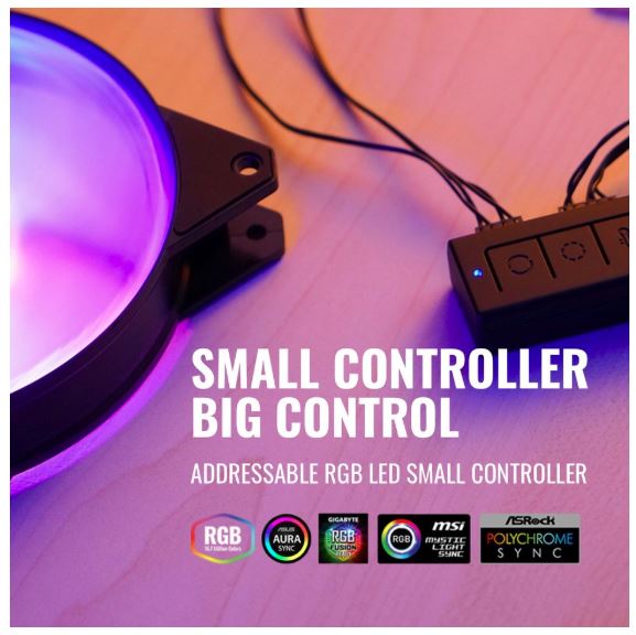 Buy Cooler Master Universal ARGB LED Fan Small Controller / Addressable ...