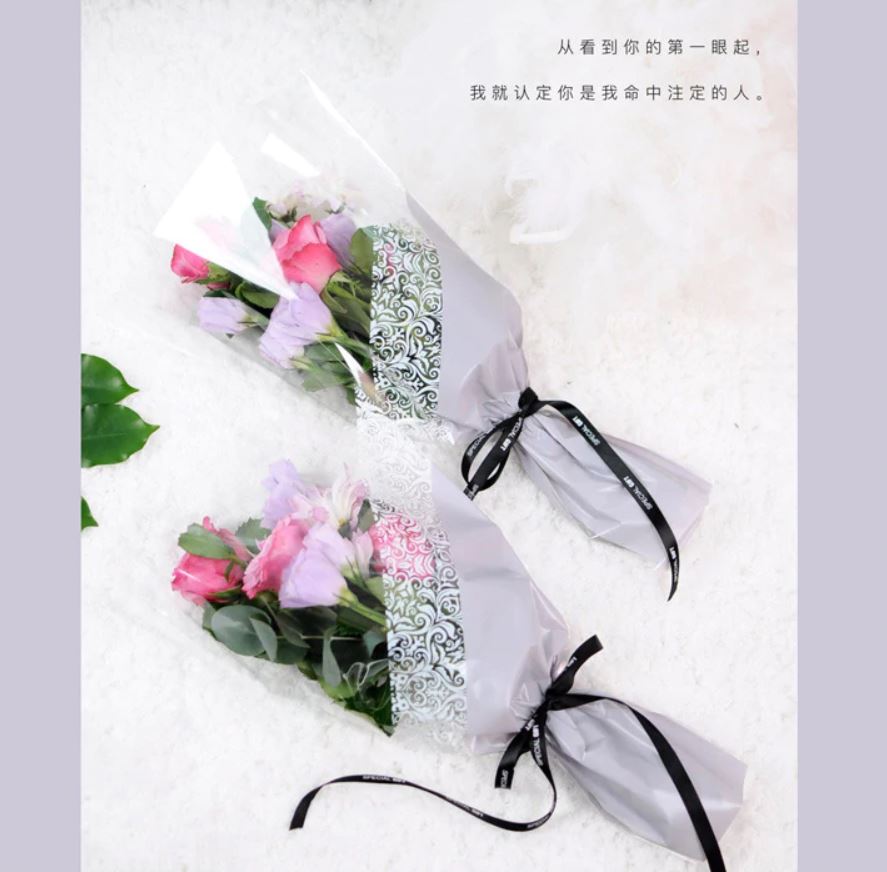 20pcs/pack Flower Wrapping Plastic Diamond Shape Korean Style single rose  plastic bouquet