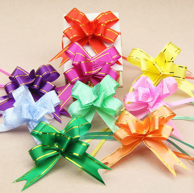 20pcs 7 Large Big Pull Bow Car Gift Wrapping Bows Ribbon for Wedding Christmas  Bow, Gold/Silver 