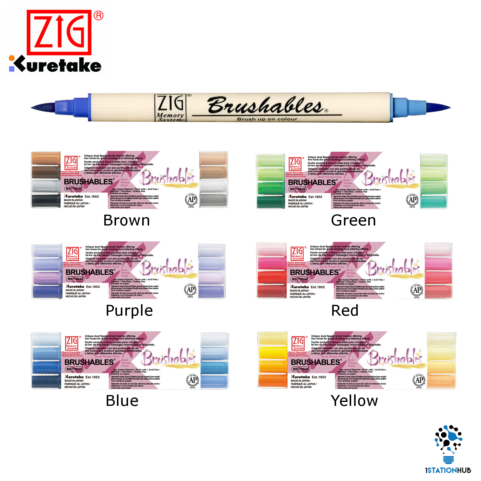 Kuretake Zig Memory System Calligraphy Metallic Marker - Red