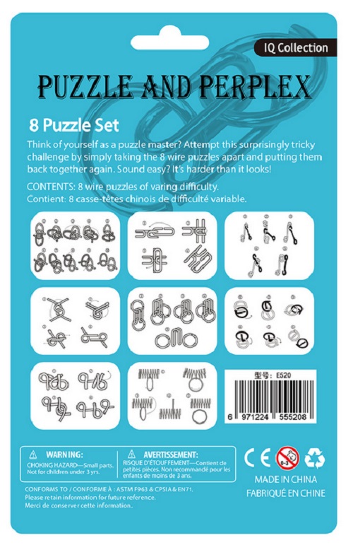 Metal Brain Teaser Puzzle Pack - Set of 3 Metal Puzzles for Kids