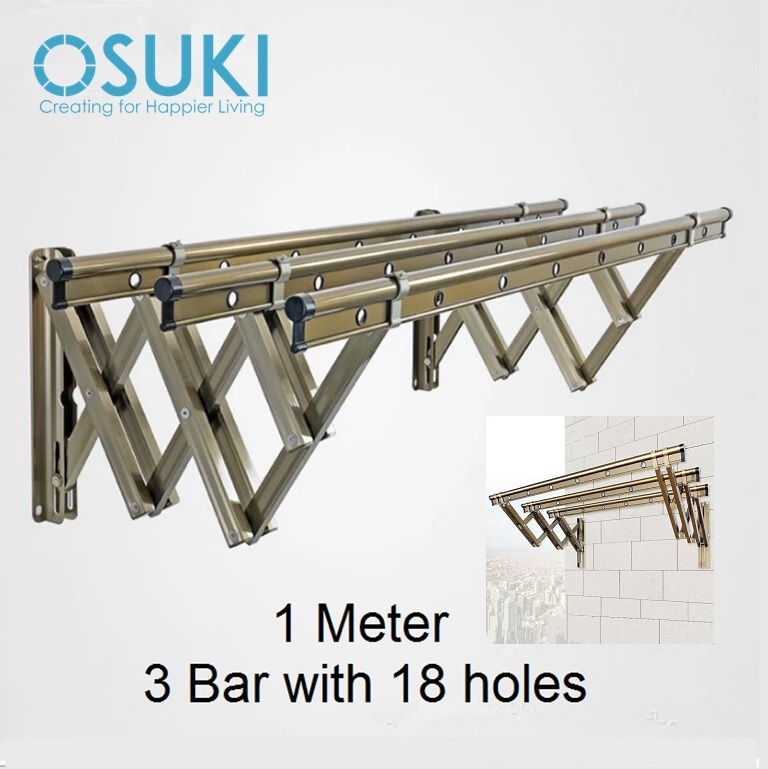 OSUKI Stainless Steel Clothes Drying Rack Foldable (3 Tier)