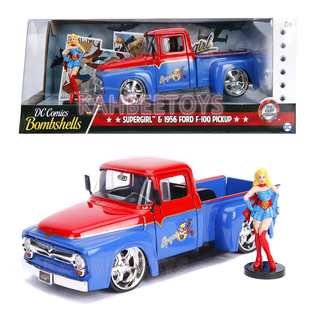 Baby Toys Toys Games Action Figures Collectibles Jada Dc Comics Bombshells Series Supergirl 1956 Ford F 100 Pickup Blue Red Eromman Com Online Shopping In Dubai